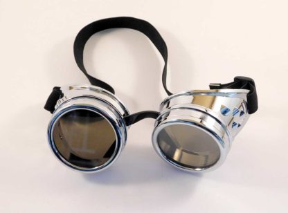 Steampunk goggles with silver frames