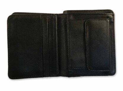 inside the second section showing the coin pouch and credit card slots