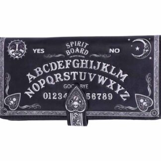 The front of this purse is a spirit board - think ouija - it's black with white letters and numbers