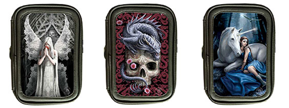 Three tablet cases with Anne Stokes designs