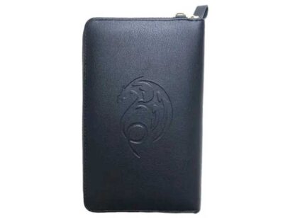 The back of the black purse is embossed with the Anne Stokes dragon logo